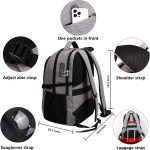 SHRRADOO Travel Laptop Backpack with usb Charging Port for Women & Men School College Students Backpack Fits 17 Inch Laptop (Grey, Large) - Image 3